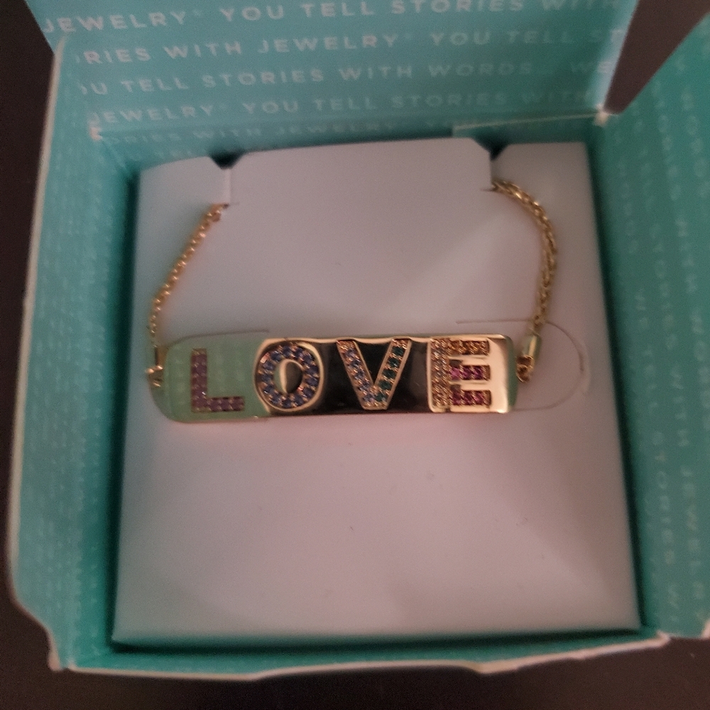 3/$40 - RETIRED Origami Owl Rainbow LOVE Bolo Bracelet